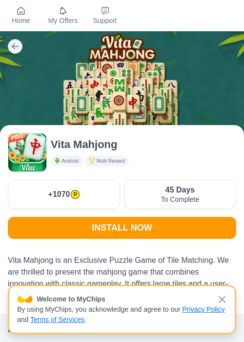 ヴィータ麻雀(Vita Mahjong)の掲載記録画像（ハピタス（myChips）・2026年8月11日）