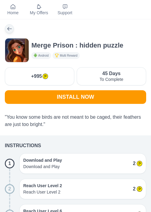 Merge Prison : hidden puzzleの掲載記録画像(ハピタス(myChips)・2026年7月4日)