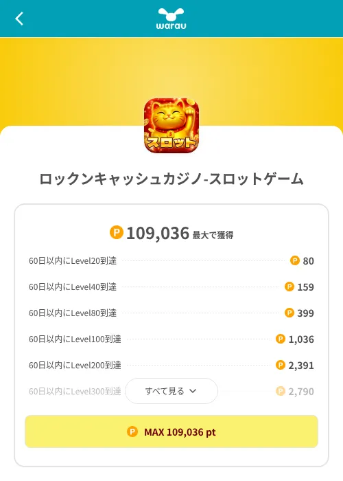 ロックンキャッシュカジノ-スロットゲームの掲載記録画像(ワラウ(SKYFLAG)・2026年8月9日)