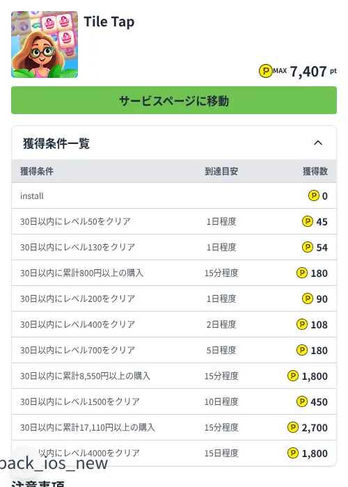 Tile Tapの掲載記録画像(ハピタス(Zucks)・2026年7月7日)