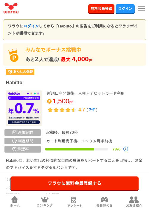 Habittoの掲載記録画像(ワラウ・2026年7月9日)