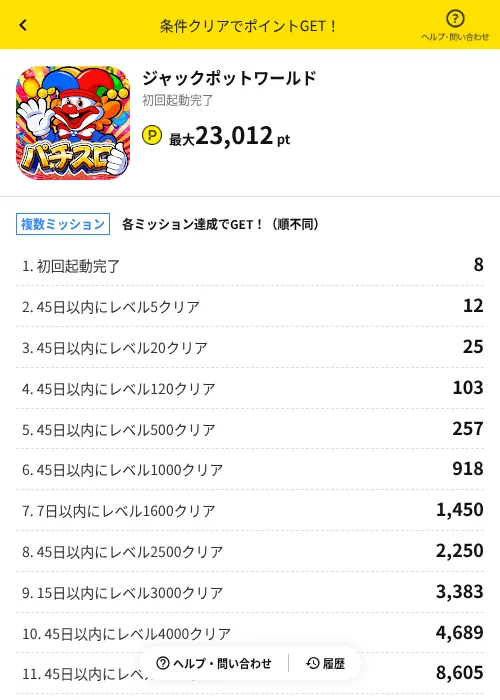 ジャックポットワールドの掲載記録画像(ハピタス(AppDriver)・2026年7月9日)