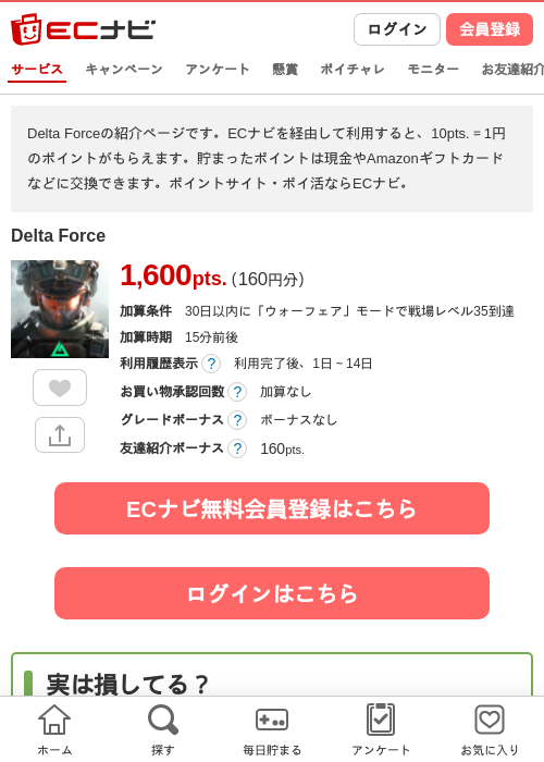 Delta Forceの掲載記録画像（ECナビ・2026年7月9日）