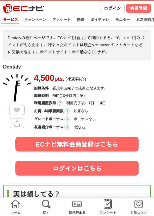 Dentalyの掲載記録画像（ECナビ・2026年7月9日）