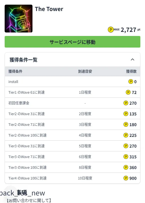 The Towerの掲載記録画像(ハピタス(Zucks)・2026年7月10日)