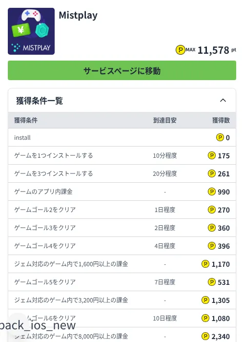 Mistplayの掲載記録画像（ハピタス（Zucks）・2026年7月13日）