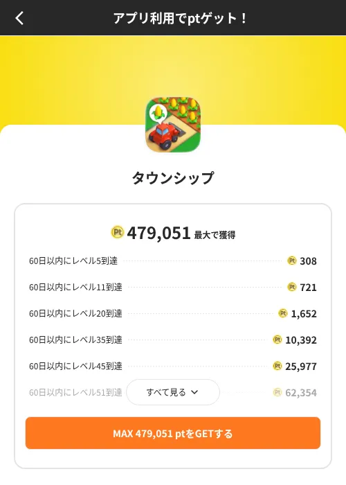 タウンシップの掲載記録画像(ポイントインカム(SKYFLAG)・2026年8月9日)