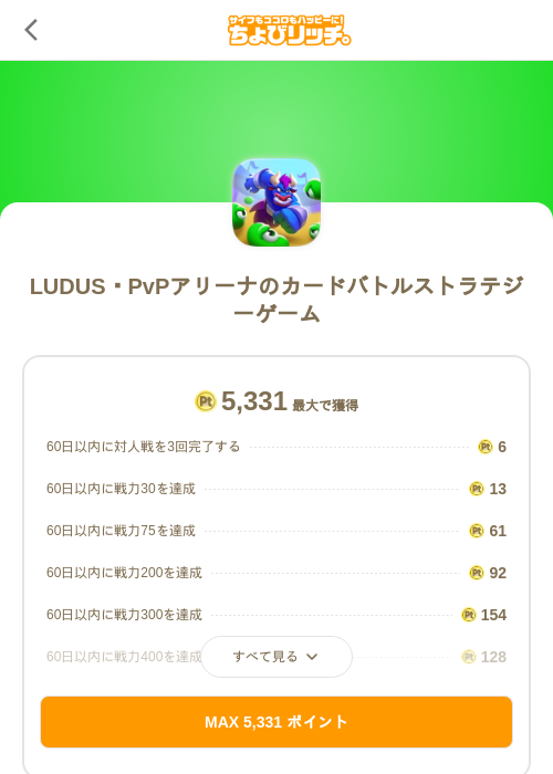 LUDUS・PvPアリーナのカードバトルストラテジーゲームの掲載記録画像（ちょびリッチ（SKYFLAG）・2026年7月14日）
