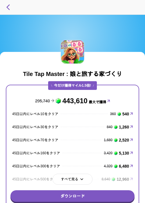 Tile Tap Master : 娘と旅する家づくりの掲載記録画像（トリマ （ミッションA）・2026年7月14日）