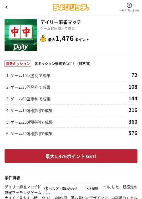 デイリー麻雀マッチの掲載記録画像（ちょびリッチ（AppDriver）・2026年7月15日）