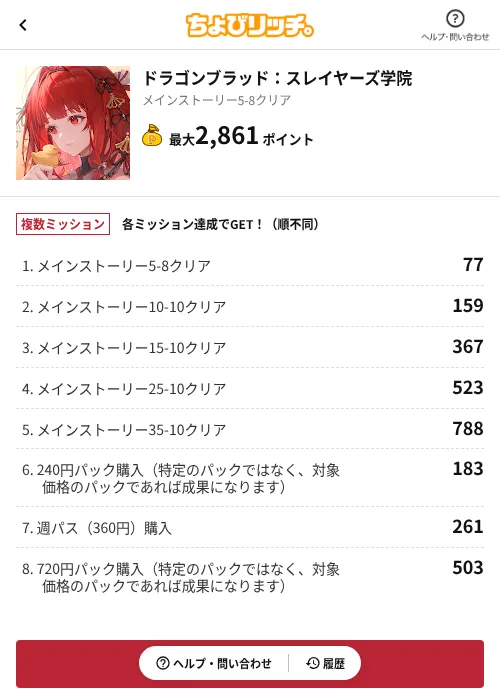 ドラゴンブラッド:スレイヤーズ学院の掲載記録画像(ちょびリッチ(AppDriver)・2026年7月22日)