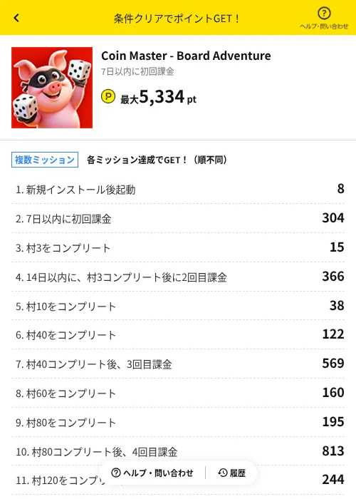 Coin Master - Board Adventureの掲載記録画像（ハピタス（AppDriver）・2026年7月22日）