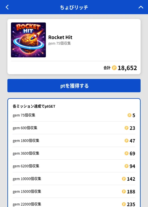 Rocket Hitの掲載記録画像(ちょびリッチ(GF Rewards)・2026年7月29日)