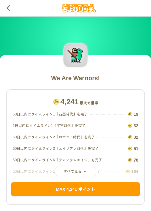 We Are Warriors!の掲載記録画像(ちょびリッチ(SKYFLAG)・2026年8月1日)