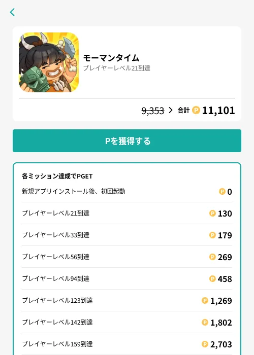 モーマンタイムの掲載記録画像(モッピー(GF Rewards)・2026年8月1日)