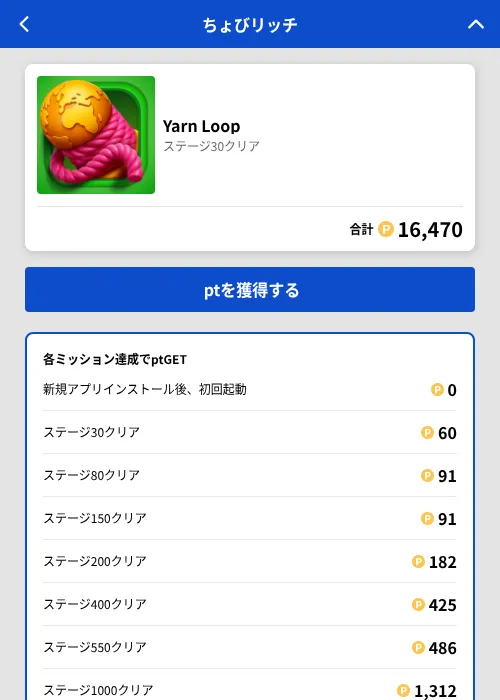 Yarn Loopの掲載記録画像（ちょびリッチ（GF Rewards）・2026年8月4日）