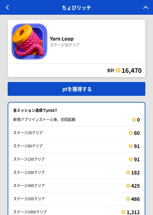 Yarn Loopの掲載記録画像（ちょびリッチ（GF Rewards）・2026年8月5日）
