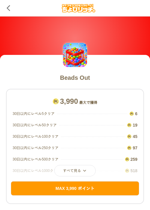 Beads Outの掲載記録画像(ちょびリッチ(SKYFLAG)・2026年8月6日)