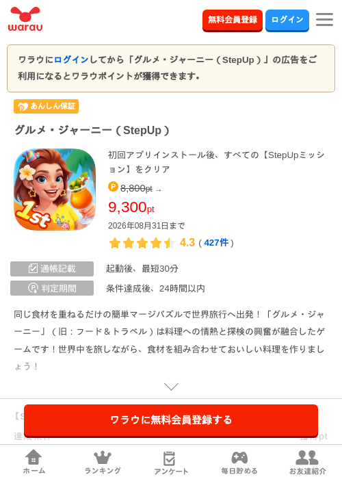 グルメ・ジャーニー（StepUp）の掲載記録画像（ワラウ・2026年8月6日）