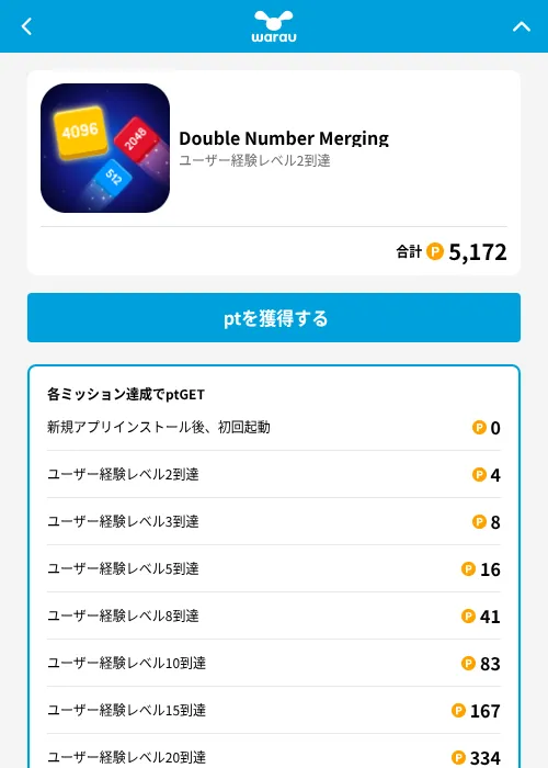 Double Number Mergingの掲載記録画像(ワラウ(GF Rewards)・2026年8月7日)
