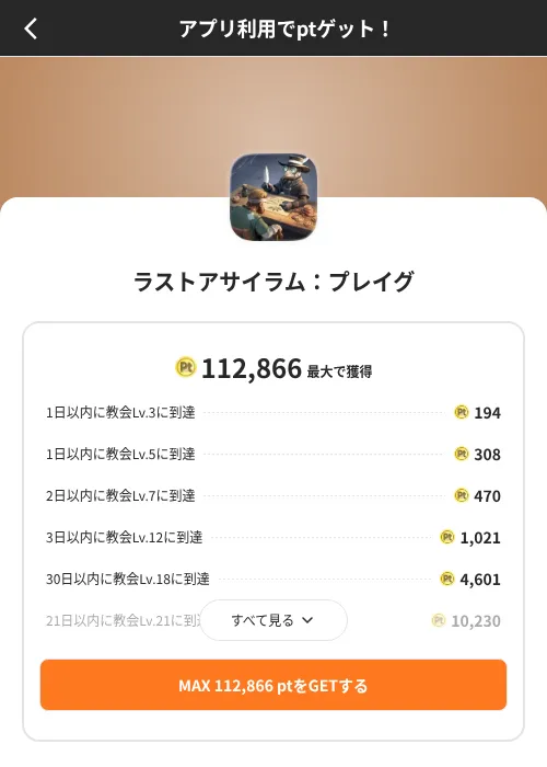 ラストアサイラム:プレイグの掲載記録画像(ポイントインカム(SKYFLAG)・2026年8月9日)