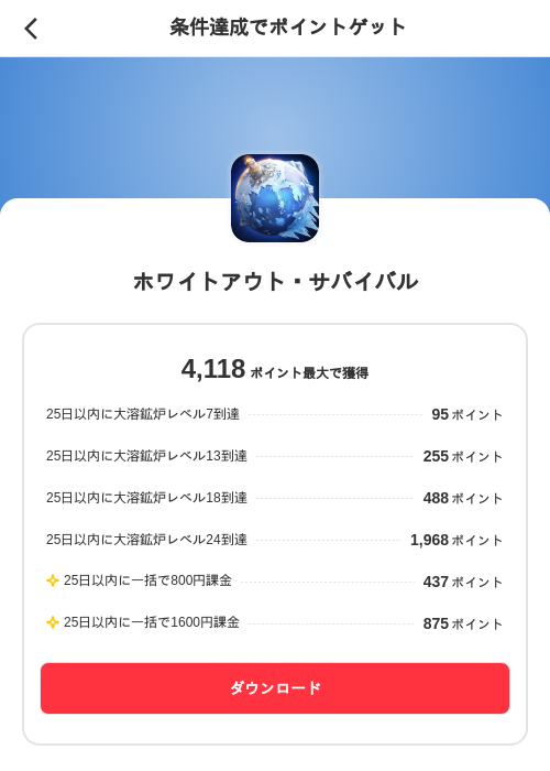 ホワイトアウト・サバイバルの掲載記録画像(メルカリ(ポイントゲット)・2026年8月8日)