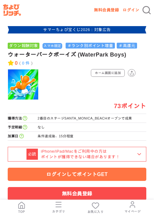 ウォーターパークボーイズ (WaterPark Boys)の掲載記録画像（ちょびリッチ・2026年8月18日）