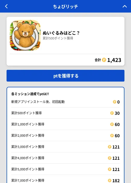ぬいぐるみはどこ？の掲載記録画像（ちょびリッチ（GF Rewards）・2026年8月18日）