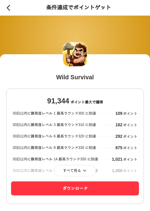 Wild Survivalの掲載記録画像(メルカリ(ポイントミッション)・2026年8月19日)