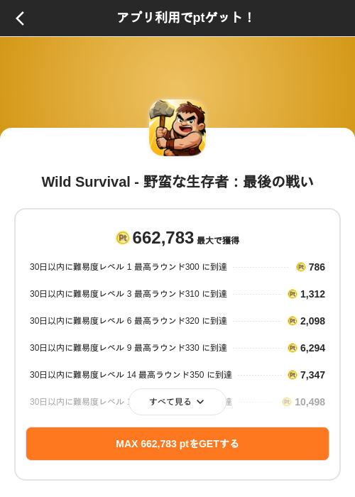Wild Survival - 野蛮な生存者:最後の戦いの掲載記録画像(ポイントインカム(SKYFLAG)・2026年8月18日)