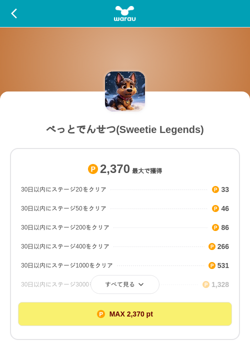 ぺっとでんせつ(Sweetie Legends)の掲載記録画像(ワラウ(SKYFLAG)・2026年8月21日)
