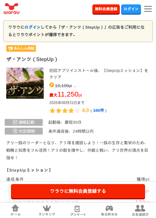ザ・アンツ（StepUp）の掲載記録画像（ワラウ・2026年8月22日）