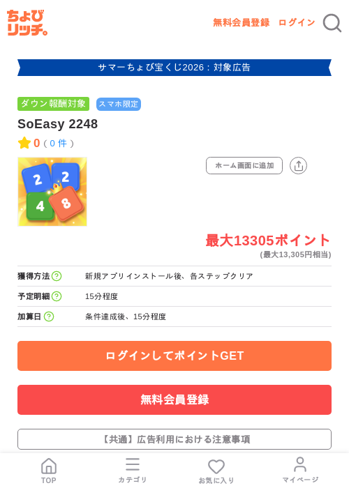 SoEasy 2248の掲載記録画像（ちょびリッチ・2026年8月26日）
