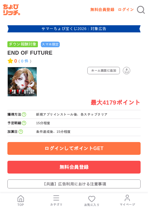 END OF FUTUREの掲載記録画像（ちょびリッチ・2026年8月27日）