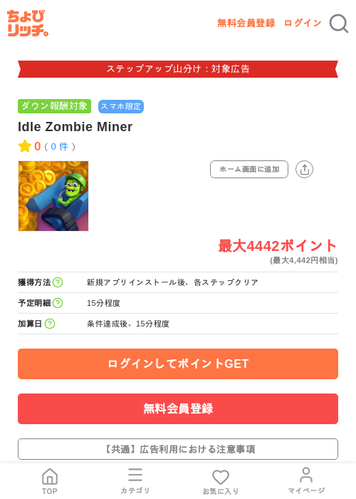 Idle Zombie Minerの掲載記録画像（ちょびリッチ・2026年9月1日）