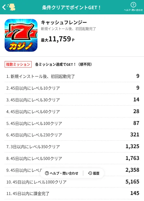キャッシュフレンジーの掲載記録画像（モッピー（AppDriver）・2026年9月1日）