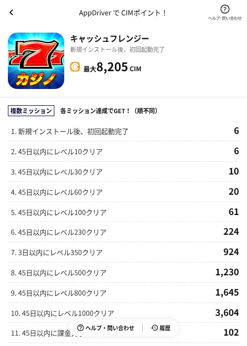 キャッシュフレンジーの掲載記録画像（COINCOME（AppDriver）・2026年9月1日）