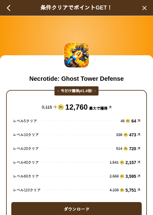 Necrotide: Ghost Tower Defenseの掲載記録画像（げん玉（SKYFLAG）・2026年9月3日）