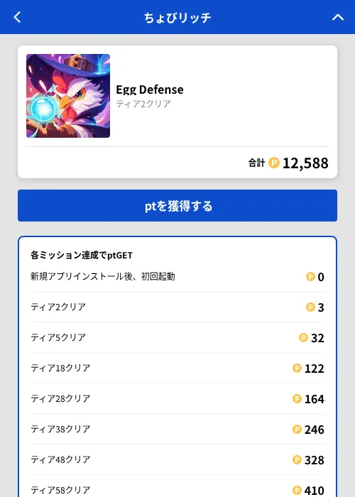 Egg Defenseの掲載記録画像（ちょびリッチ（GF Rewards）・2026年9月3日）