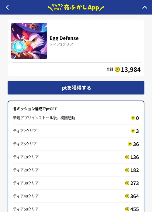 Egg Defenseの掲載記録画像（ハピタス（GF Rewards）・2026年10月1日）