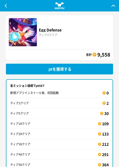 Egg Defenseの掲載記録画像（ワラウ（GF Rewards）・2026年9月4日）