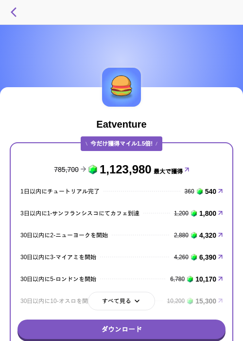 Eatventureの掲載記録画像（トリマ （ミッションA）・2026年9月22日）
