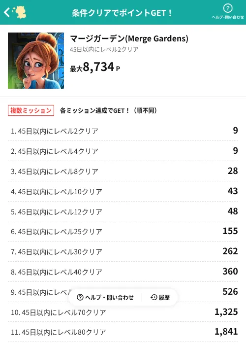 マージガーデン(Merge Gardens)の掲載記録画像（モッピー（AppDriver）・2026年9月4日）