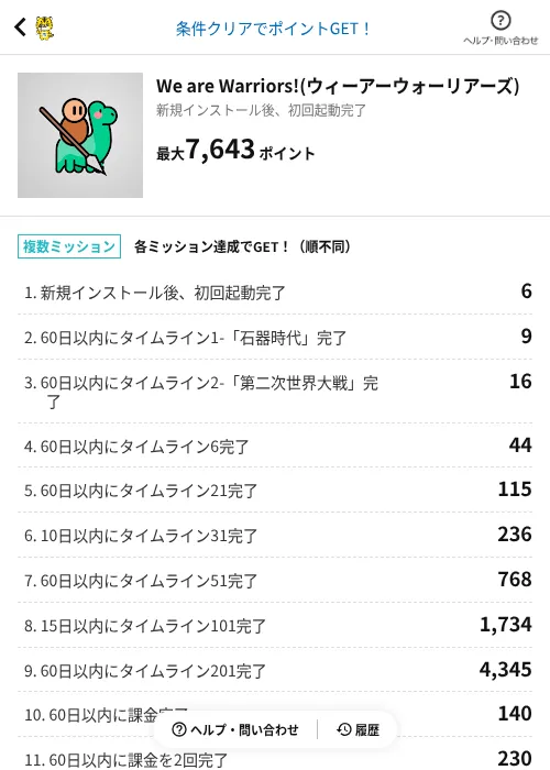We are Warriors!(ウィーアーウォーリアーズ)の掲載記録画像（GMOポイ活（AppDriver）・2026年9月7日）