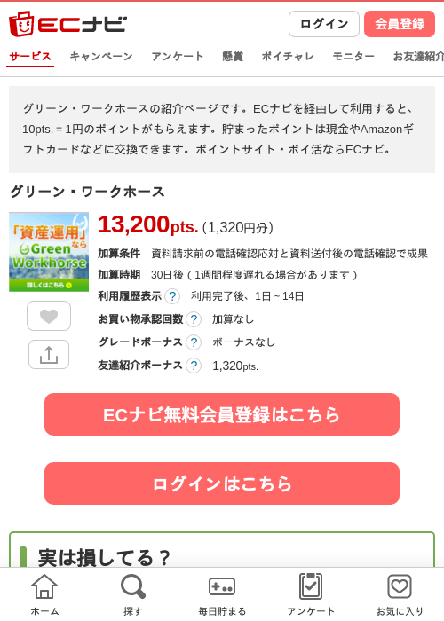グリーン・ワークホースの掲載記録画像（ECナビ・2026年9月9日）