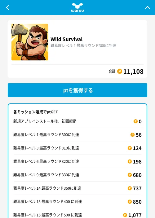 Wild Survivalの掲載記録画像(ワラウ(GF Rewards)・2026年9月11日)
