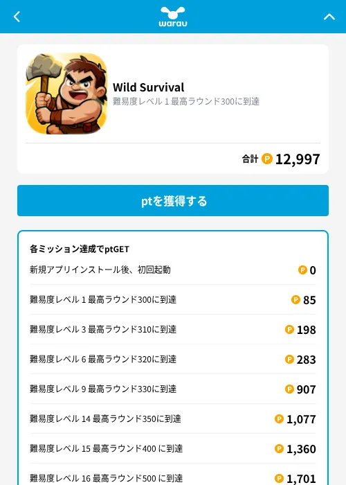 Wild Survivalの掲載記録画像（ワラウ（GF Rewards）・2026年9月11日）