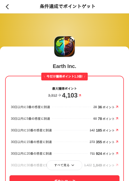 Earth Inc.の掲載記録画像(メルカリ(ポイントミッション)・2026年9月16日)