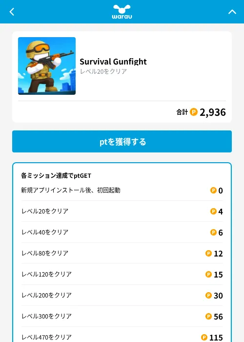 Survival Gunfightの掲載記録画像（ワラウ（GF Rewards）・2026年9月15日）
