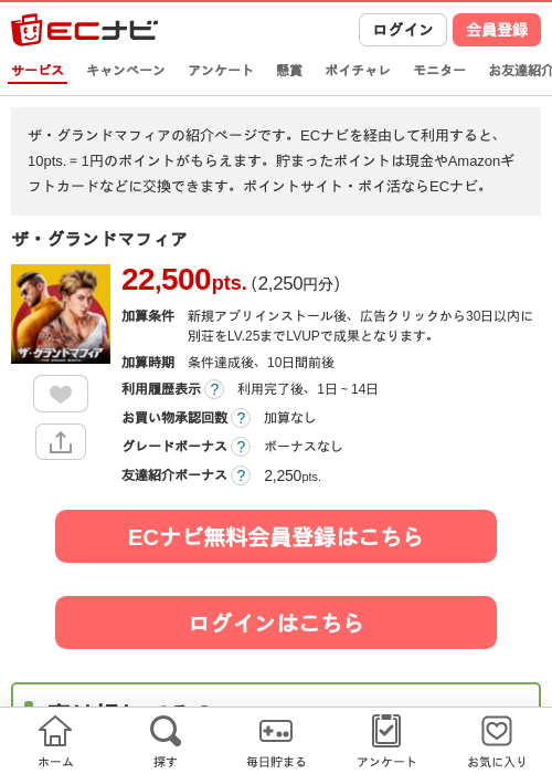 ザ・グランドマフィアの掲載記録画像(ECナビ・2026年9月15日)